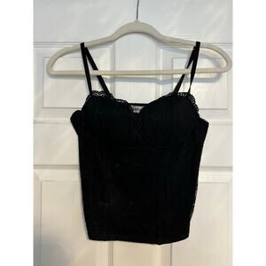 NWOT Size L Madden Girl Black Corset Crop Top